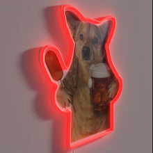 Charger l&#39;image dans la galerie, German Corgi Breed Logo Neon Sign in Vibrant RGB Colors