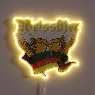 Vibrant neon sign for beer enthusiasts of German Wheat Beers