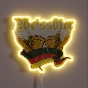 Vibrant neon sign for beer enthusiasts of German Wheat Beers