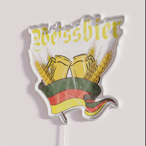Neon Wall Sign German Wheat Beer Enthusiast's Personalized Bar Decor