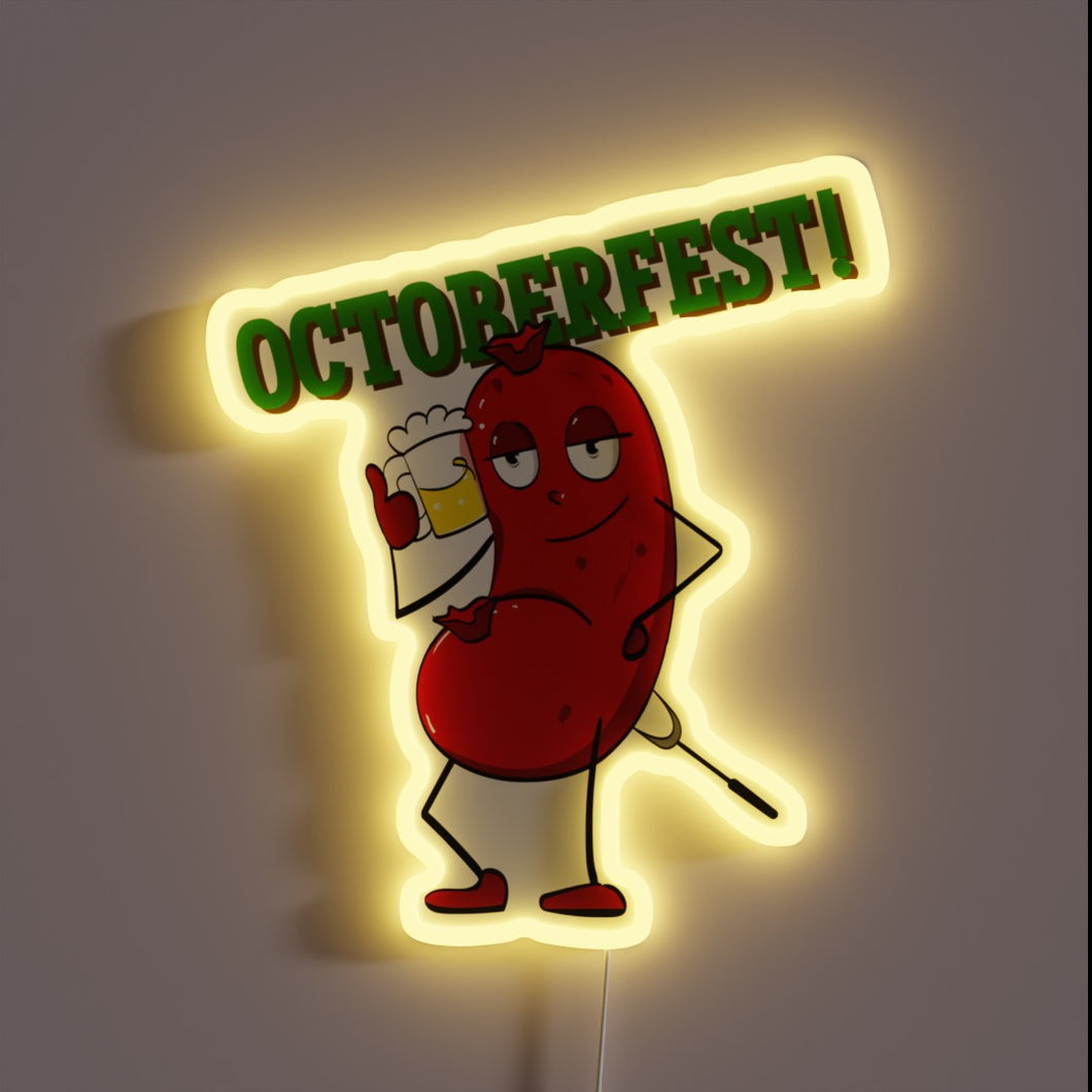 Authentic German-Style Oktoberfest Inspiration with Vibrant RGB Neon Lights Inside.