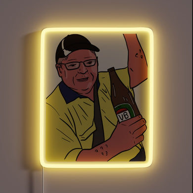 Bring the party home with this vibrant RBG dog sign.