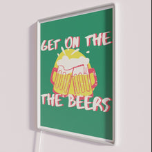 Charger l&#39;image dans la galerie, RGB Neon Sign: Get On The Beers Beer Lover Gift