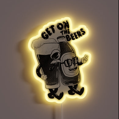 Neon bar sign featuring vibrant white lights in RGB mode
