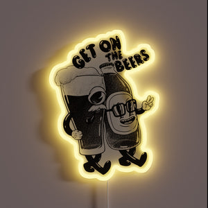 Neon bar sign featuring vibrant white lights in RGB mode