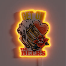 Charger l&#39;image dans la galerie, RGB Neon Sign Featuring A Heart and Pint Glass.