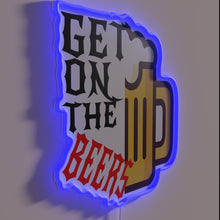 Charger l&#39;image dans la galerie, Get On The Beers RGB Neon Sign with Edgy Humor