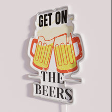 Charger l&#39;image dans la galerie, Neon bar signs, &#39;Get On The Beers&#39; colorful LED illumination