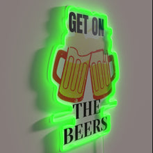 Charger l&#39;image dans la galerie, Get on the beers, let&#39;s party in vibrant neon lights.