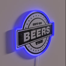 Charger l&#39;image dans la galerie, Get on the beers&quot; colorful neon bar pub decor sign.