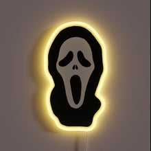 Charger l&#39;image dans la galerie, Ghostface scream mask silhouette customneon LED neon sign with yellow glow