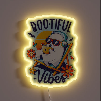 Add eerie ambiance with this glowing summer neon sign.