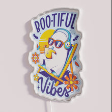 Charger l&#39;image dans la galerie, Add spooky ambiance with our glowing ghostly summer vibes sign.