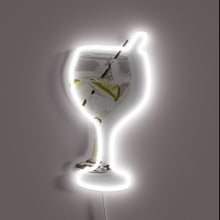 Charger l&#39;image dans la galerie, Eye-catching RGB neon sign advertises gin glass cocktail hour essentials.