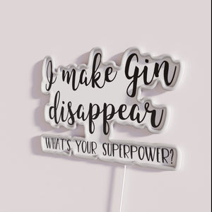 RGB Neon Gin Quote Sign, Makes Gin Disappear in Style