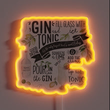 Charger l&#39;image dans la galerie, Vibrant Neon Sign featuring Whimsical Illustration of a Classic Cocktail