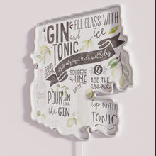 Charger l&#39;image dans la galerie, Vibrant Neon Gin and Tonic Watercolor Inspired Bar Decor Sign