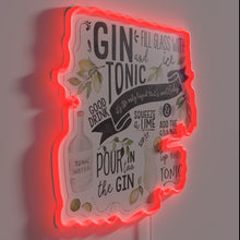 Charger l&#39;image dans la galerie, Gin and Tonic Watercolor Artistic Neon Sign Recipe Decor Wall