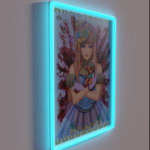 Neon pink and blue accents illuminate "Girl" in modern script letters.