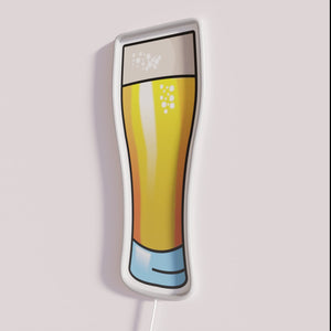 Vibrant neon bar decor with colorful beer glass RGB lighting