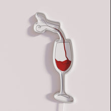 Charger l&#39;image dans la galerie, Vibrant glass red wine illuminated print for wine lover&#39;s decor.