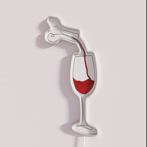 Vibrant glass red wine illuminated print for wine lover's decor.