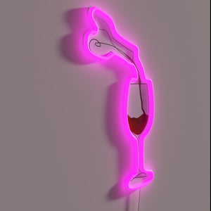Eye-catching RGB neon glass of red wine sign for enthusiasts.