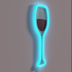 Vintage Wine Bar Decoration with Colorful Red Neon Sign Illumination