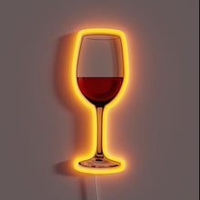 Charger l&#39;image dans la galerie, Vibrant glass of wine illuminated in glowing neon colors