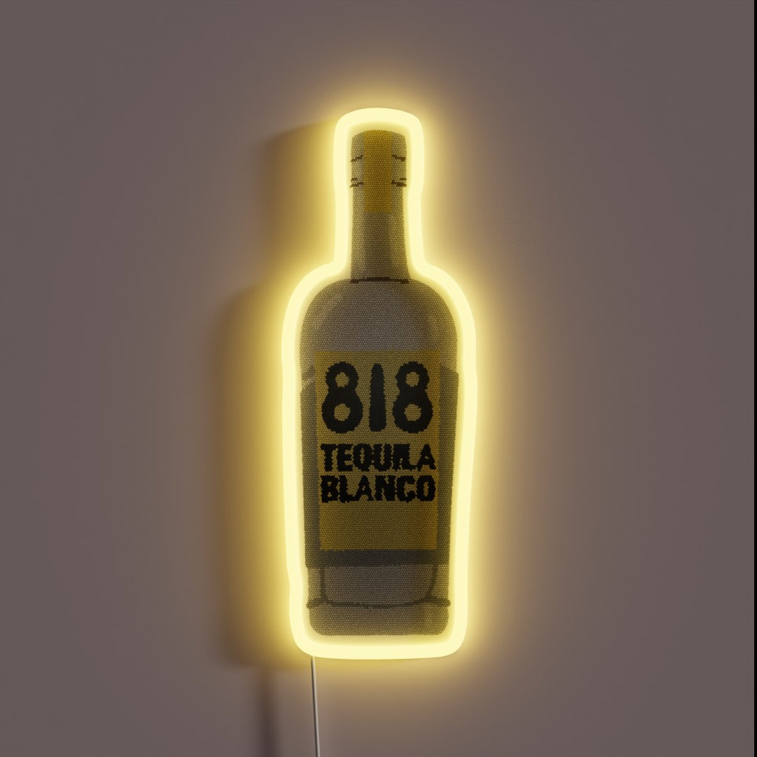 Vibrant Neon Sign Adorned with Swarovski Elements and Tequila Bottle Design
