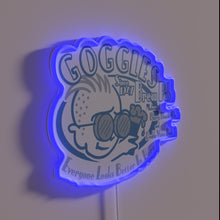 Charger l&#39;image dans la galerie, Eye-catching neon sign featuring colorful glasses at Goggles Brew Pub&quot;.
