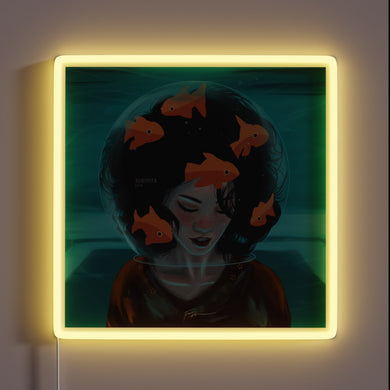 Glowing LED neon sign featuring colorful 'Going Under' lettering