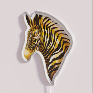 Gold Zebra Neon Sign - Vibrant RGB Lighting for Decorations