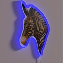 Charger l&#39;image dans la galerie, Add vibrant touch with glowing gold zebra LED neon decoration.