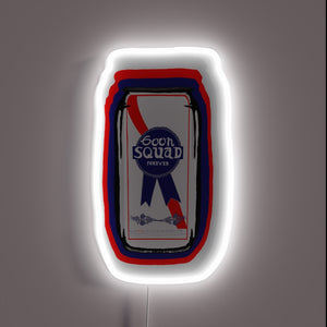 Gleaming neon goon squad logo with vibrant RGB color accents