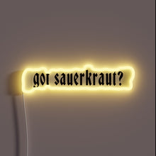 Charger l&#39;image dans la galerie, Vibrant sauerkraut-themed neon sign with customizable RGB color options installed.