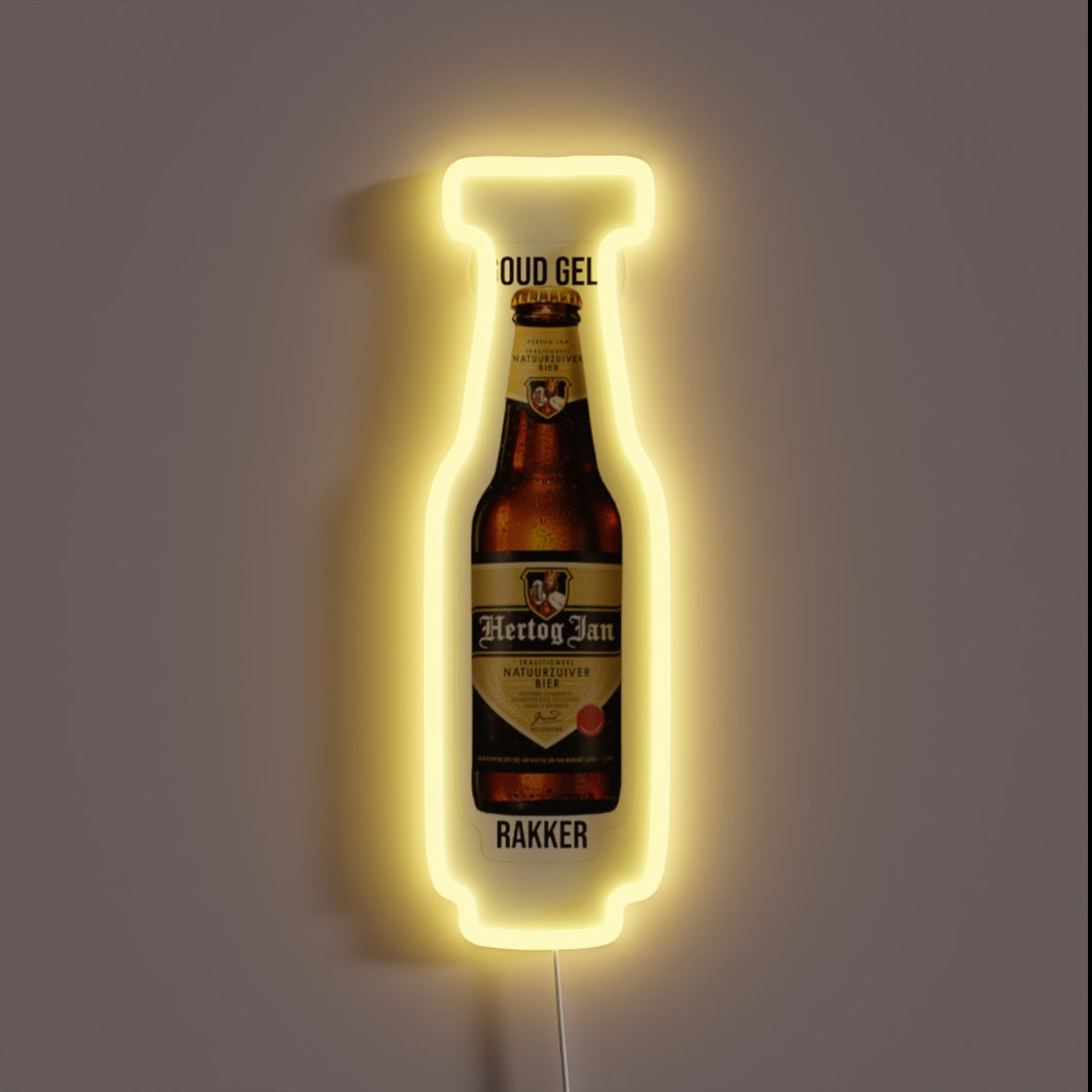 Glowing Neon Sign with Colorful RGB LED Strip Illumination Accents