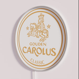 Golden Carolus classic neon wall decor with vibrant colorful RGB lights