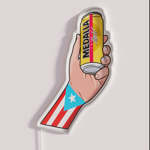 Vibrant RGB LED Neon Sign For Puerto Rican Medalla Beer Fans