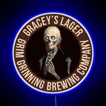 Charger l&#39;image dans la galerie, Gracey s Lager Grim Grinning Brewing Company RGB neon sign blue