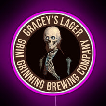 Charger l&#39;image dans la galerie, Gracey s Lager Grim Grinning Brewing Company RGB neon sign  pink