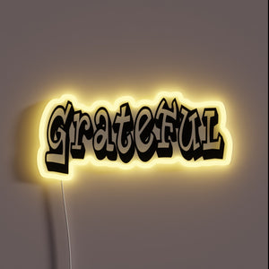Grateful Vibes Emanate from this Bold, Colorful Neon Typography Sign