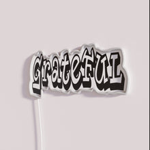 Charger l&#39;image dans la galerie, Gratitude and positivity in vibrant graffiti style typography with RGB neon lighting