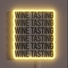 Charger l&#39;image dans la galerie, Modern wine tasting ambiance with vibrant gray neon sign design
