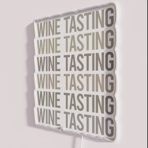 Neon Wine Tasting Room Decorative Wall Sign with Gray Text Art