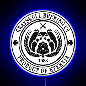 Grayskull Brewing Company RGB neon sign blue