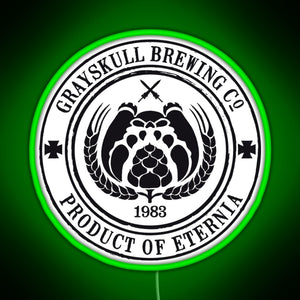 Grayskull Brewing Company RGB neon sign green