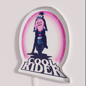 Vibrant Cool Rider Inspired Neon Sign for Retro Garage Decor Enthusiasts
