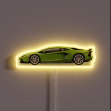 Charger l&#39;image dans la galerie, Vibrant Green Lamborghini Neon Sign with Color-Changing RGB LED Accents