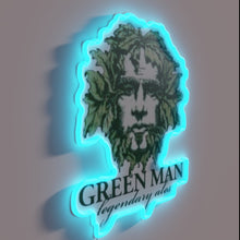 Charger l&#39;image dans la galerie, Vibrant Tri-Blend LED Sign Featuring Asheville&#39;s Legendary &#39;Green Man&#39; Brewery Emblem